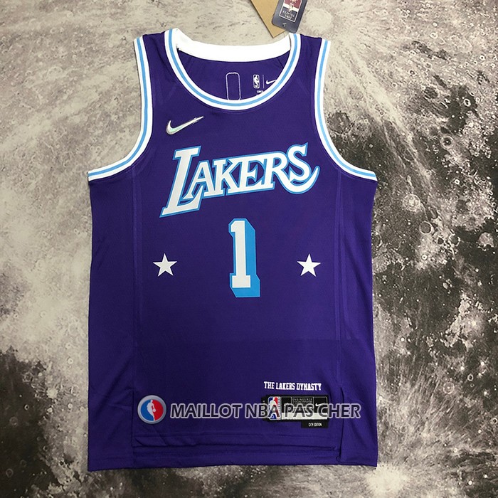 Maillot Los Angeles Lakers D'angelo Russell NO 1 Ville 2021-22 Volet
